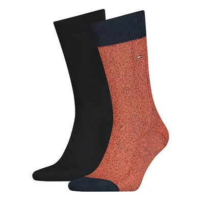 Tommy Hilfiger Socks - TH MEN SOCK 2P MOULINE Black, Orange