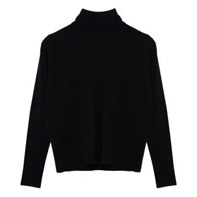 Trendyol Black Wool Couple Wide Pattern Turtleneck Knitwear Sweater