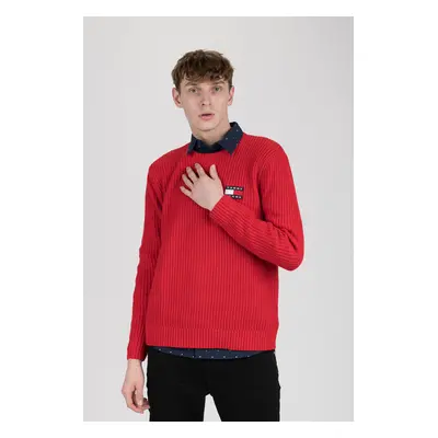 Tommy Jeans Sweater - TJM TOMMY BADGE SWEATER red