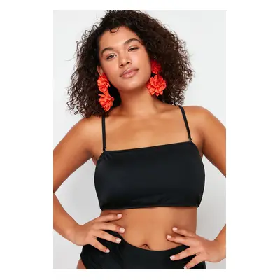 Trendyol Curve Black Strapless Bikini Top