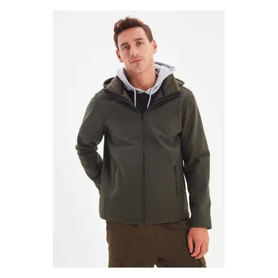 Trendyol Khaki Regular Fit Detachable Hooded Softshell Wind and Water Resistant Jacket