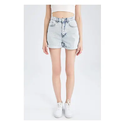 DEFACTO Mom Fit Jean High waist Folded Leg Short