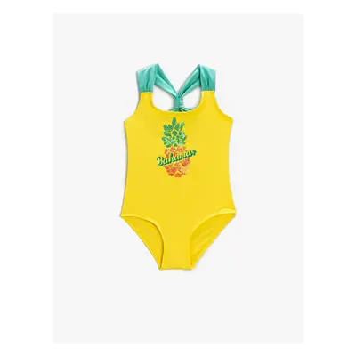 Koton Swimsuit Stamp Detail Pineapple Printed