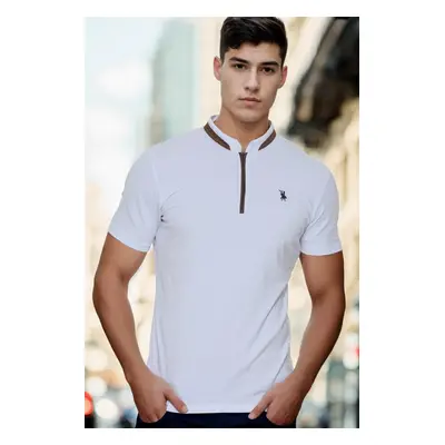 T8571 DEWBERRY ZIP ZIP MEN'S T-SHIRT-LIGHT WHITE