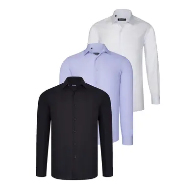 TRIPLE SET G726 DEWBERRY SHIRT-BLACK-WHITE-LILAC