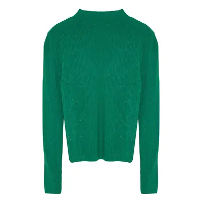 Trendyol Green Premium Yarn/Special Yarn Stand Collar Knitwear Sweater