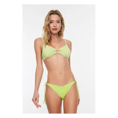 Trendyol Green String Tied V-Cut Low Waist Bikini Bottom