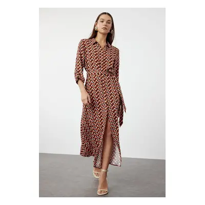 Trendyol Multicolored Geometric Patterned Woven Shirt Dress