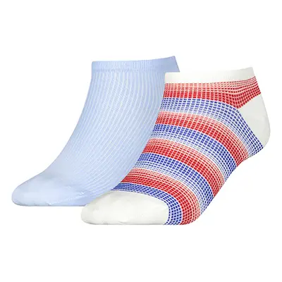 Tommy Hilfiger Socks - TH WOMEN SNEAKER 2P GRADIENT CHECK blue