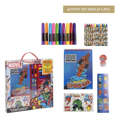 COLOURING STATIONERY SET DISPLAY MARVEL