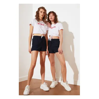 Trendyol Navy Blue Petite Lace-Up Shorts & Bermuda