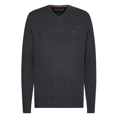 Tommy Hilfiger Sweater - CORE COTTON-SILK VNECK grey