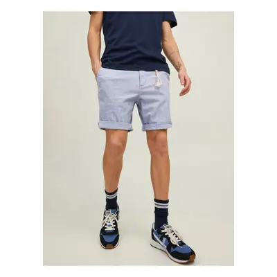 Světle modré žíhané chino kraťasy Jack & Jones Sky - Pánské