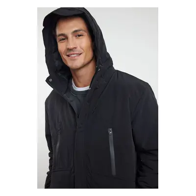 Trendyol Men's Black Regular Fit Taslan Winter Parka Coat