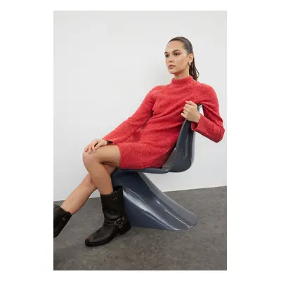 Trendyol Red Mini Length Knitwear Wool Dress