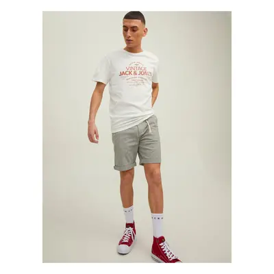 Světle zelené žíhané chino kraťasy Jack & Jones Sky - Pánské