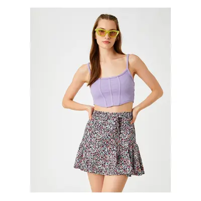 Koton Floral Short Skirt Mini Flounce