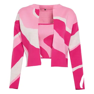 Trendyol Pink Patterned Blouse-Cardigan Knitwear Cardigan