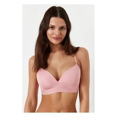 Trendyol Dusty Rose Micro Rope Strap Non-wired Covered Knitted Bra