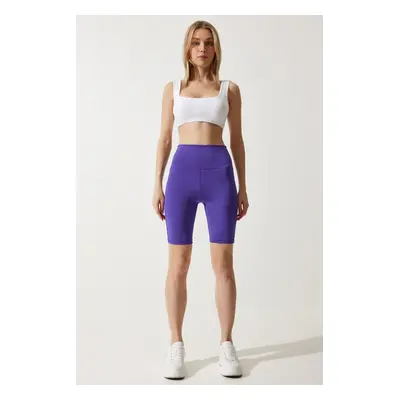 Happiness İstanbul Women's Purple High Waist Recovery Cycling Tights