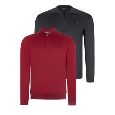 DOUBLE SET V4007 DEWBERRY MEN'S SWEATSHIRT-BURGUNDY-NAVY BLUE