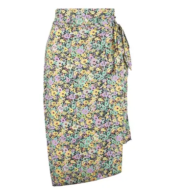 Trendyol Curve Multicolored Floral Patterned Wrap Knitted Skirt