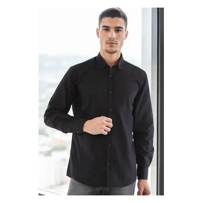 G721 DEWBERRY MEN'S SHIRT-DARK BLACK