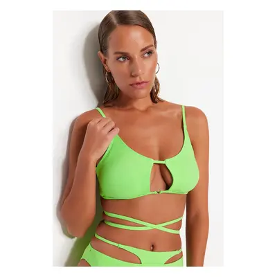 Trendyol Green Bralette Cut Out/Window Bikini Top