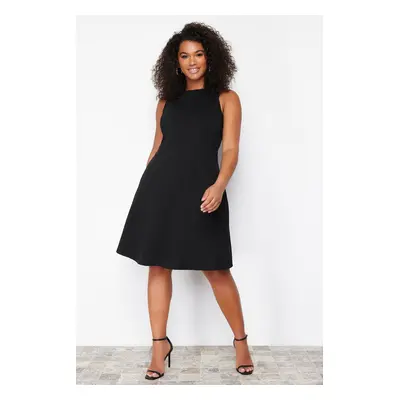 Trendyol Curve Black Stitch Detail Mini Knitted Dress