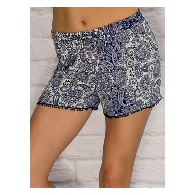 Blue boho style shorts