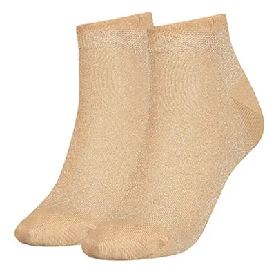 Tommy Hilfiger Socks - TH WOMEN SNEAKER 2P LUREX beige