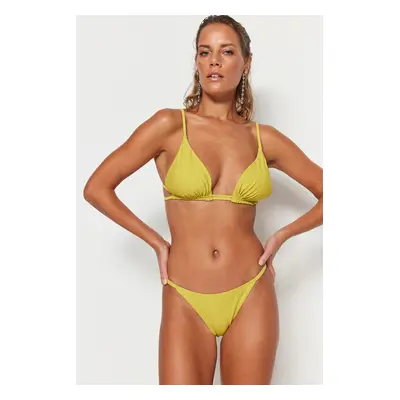 Trendyol Oil Green Triangle Tunnel Bikini Top