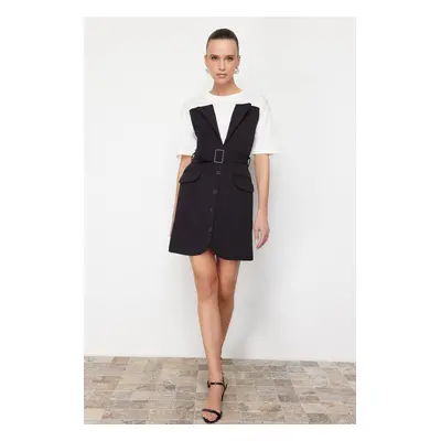 Trendyol Black Plain Bodycone Finike Mini Woven Dress