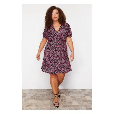 Trendyol Curve Multicolored A-Line/Bell-Floral Woven Dress