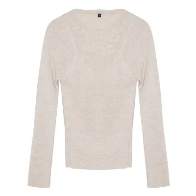 Trendyol Beige Basic Double Knitwear Sweater