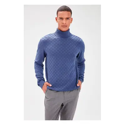 Trendyol Indigo Men's Turtleneck Textured Knitwear Sweater