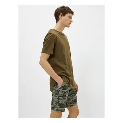 Koton Men's Khaki Patterned Shorts & Bermuda