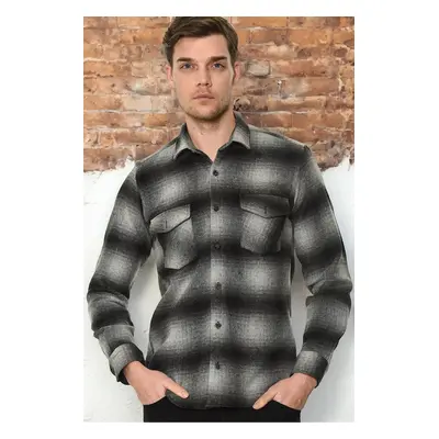 G697 DEWBERRY MENS SHIRT-BLACK-ANTHRACITE