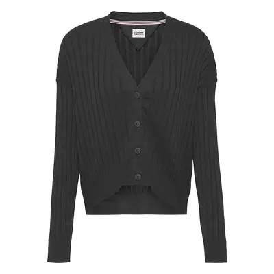 Tommy Jeans Cardigan - TJW ESSENTIAL RIB CARDIGAN black