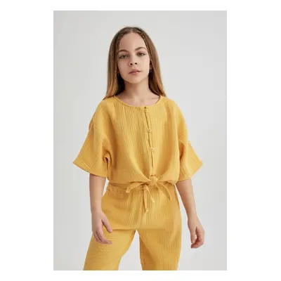 DEFACTO Girls' Short Sleeve Blouse