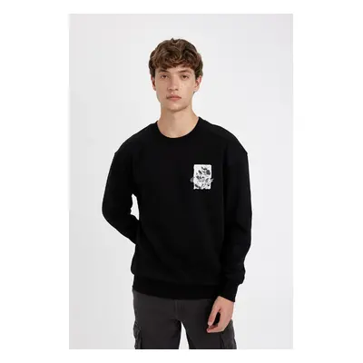 DEFACTO Boxy Fit Crew Neck Printed Sweatshirt