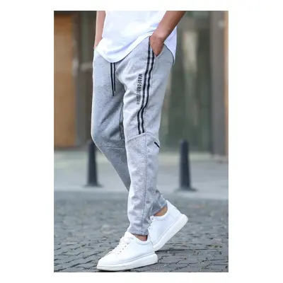 Madmext Gray Printed Jogger Pants