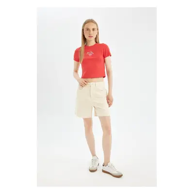 DEFACTO Cool Regular Fit Normal Waist Short Leg Gabardine Shorts