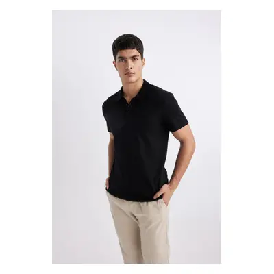 DEFACTO Slim Fit Polo Collar Short Sleeve Cotton Basic T-Shirt