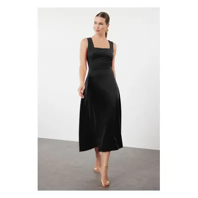 Trendyol Black A-Cut Woven Elegant Evening Dress