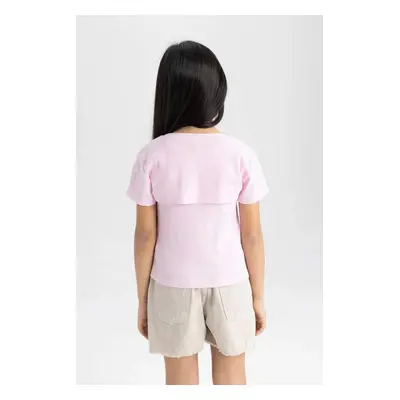 DEFACTO Girl's Ribbed Camisole 2-Piece Short Sleeve T-Shirt