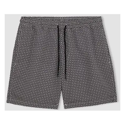 DEFACTO Regular Fit Patterned Mesh Lined Short Swim Shorts