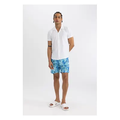 DEFACTO Regular Fit Patterned Mesh Lined Short Swim Shorts