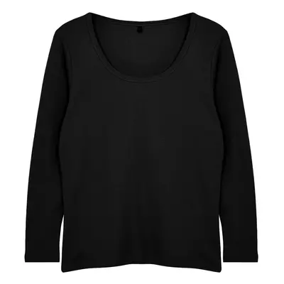 Trendyol Curve Black Camisole Pool Neckline Fitting Basic Knitted Plus Size Blouse