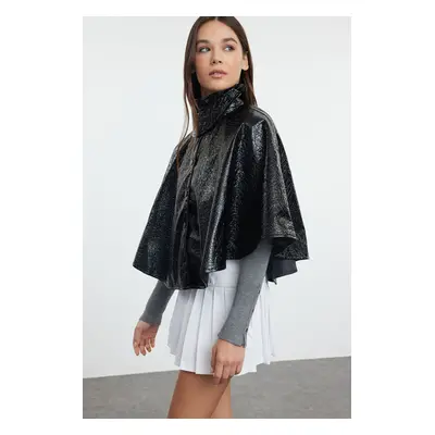 Trendyol Black Oversize Shiny Cape Coat